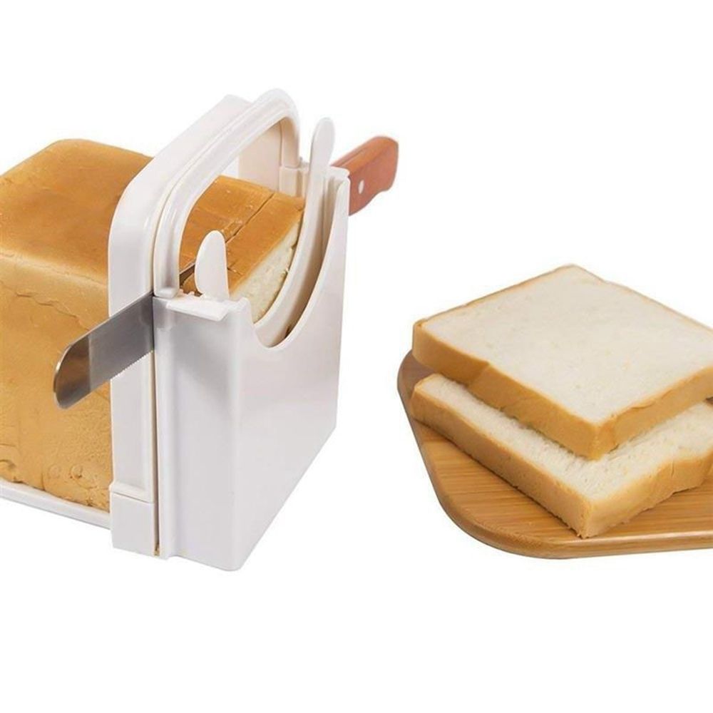 Foldable Bread Cutting Guide Toast Bread Slicer Stand Plastic Bakeware  Slicing Tool Thickness Adjustable Plastic Household Toast