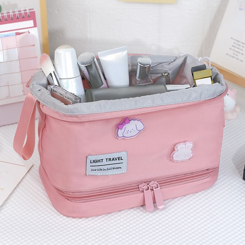 Simple Versatile Makeup Zipper Bag, Solid Color Portable Cosmetic Bag,  Toiletry Wash Bag - Temu