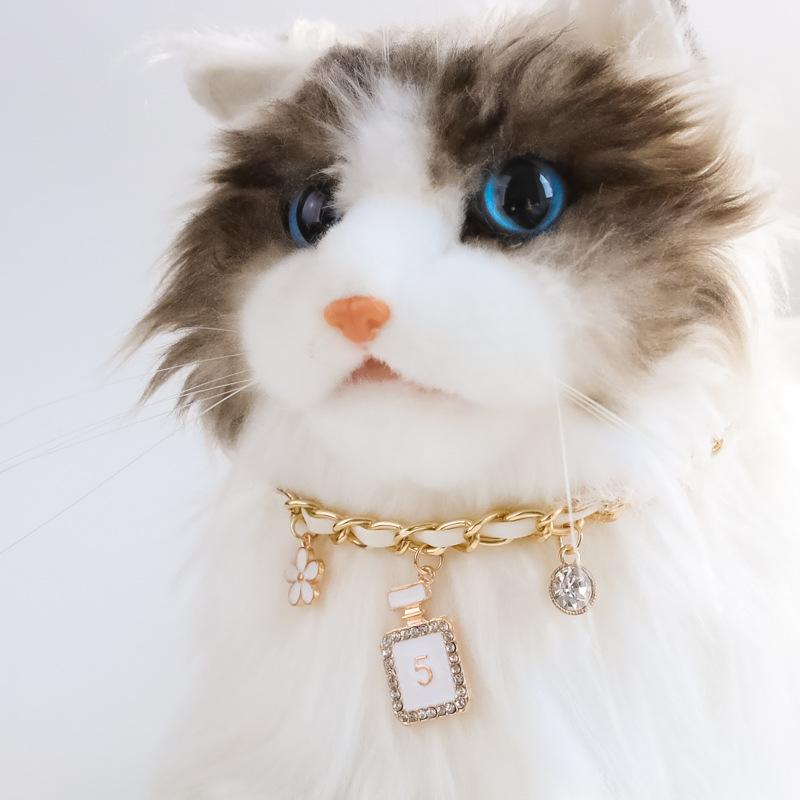 Fashionable Pet Collar With Faux Pearls For Small And Medium Cats