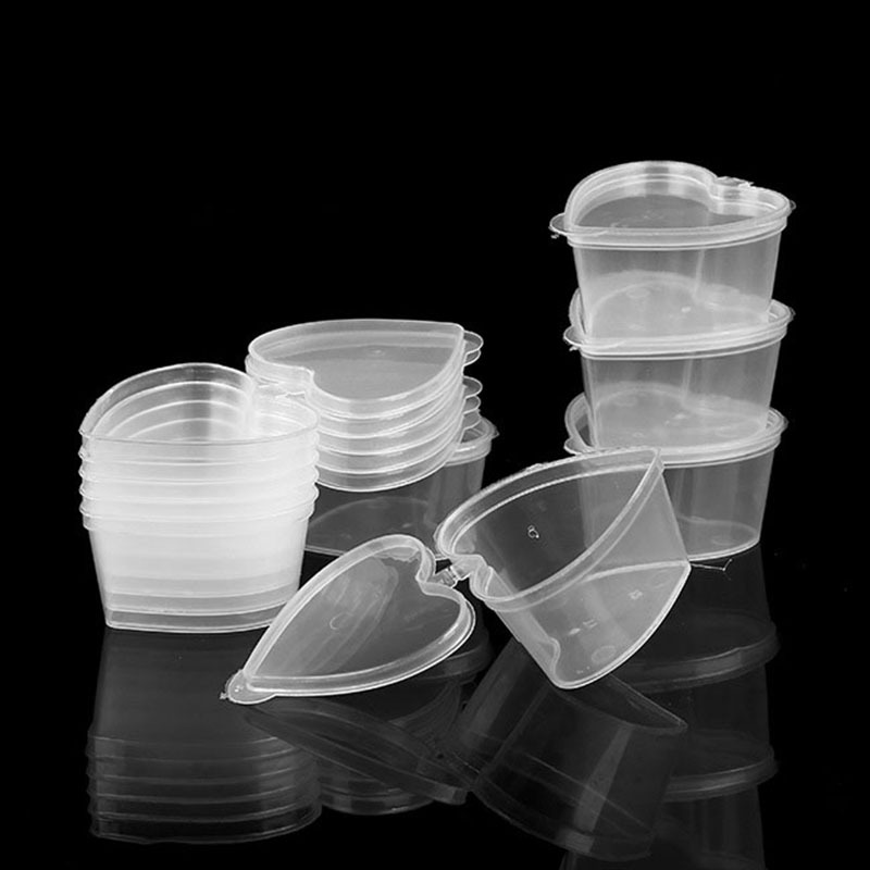 Tebru Clear Sauce Cup,50Pcs Disposable Plastic Clear Sauce Chutney Cups  Boxes With Lid Food Takeaway Hot, Sauce Cup