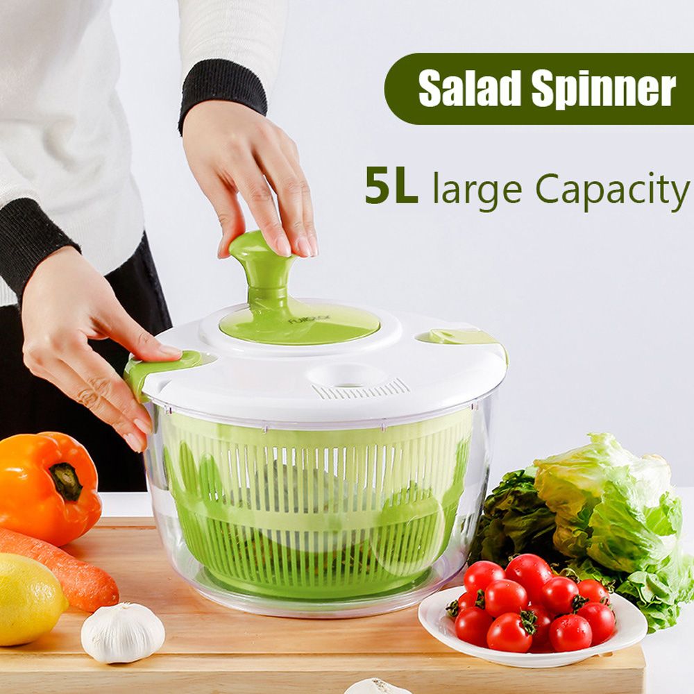 Joined Salad Spinner with Drain, Bowl, and Colander - Quick and Easy  Multi-Use Lettuce Spinner, Vegetable Dryer, Fruit Washer, Pasta and Fries  Spinner