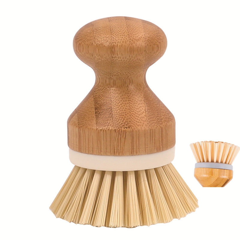 Bamboo Pot Brush, Mini Dish Brush, Scrub Brush With Durable Bristles,  Scrubber, For Cleaning Pots, Pans, Dishes - Temu