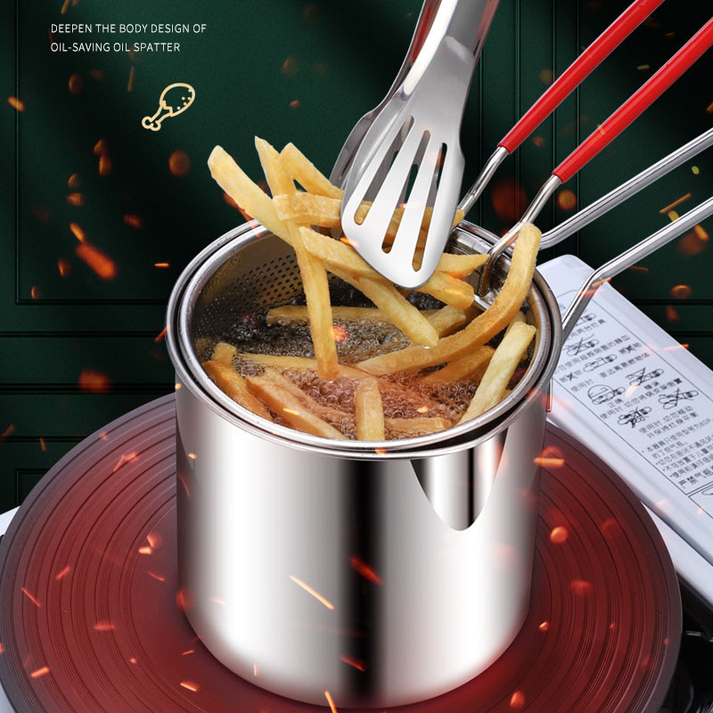 304 Stainless Steel Deep Fryer Pan With Thermometer And Oil - Temu