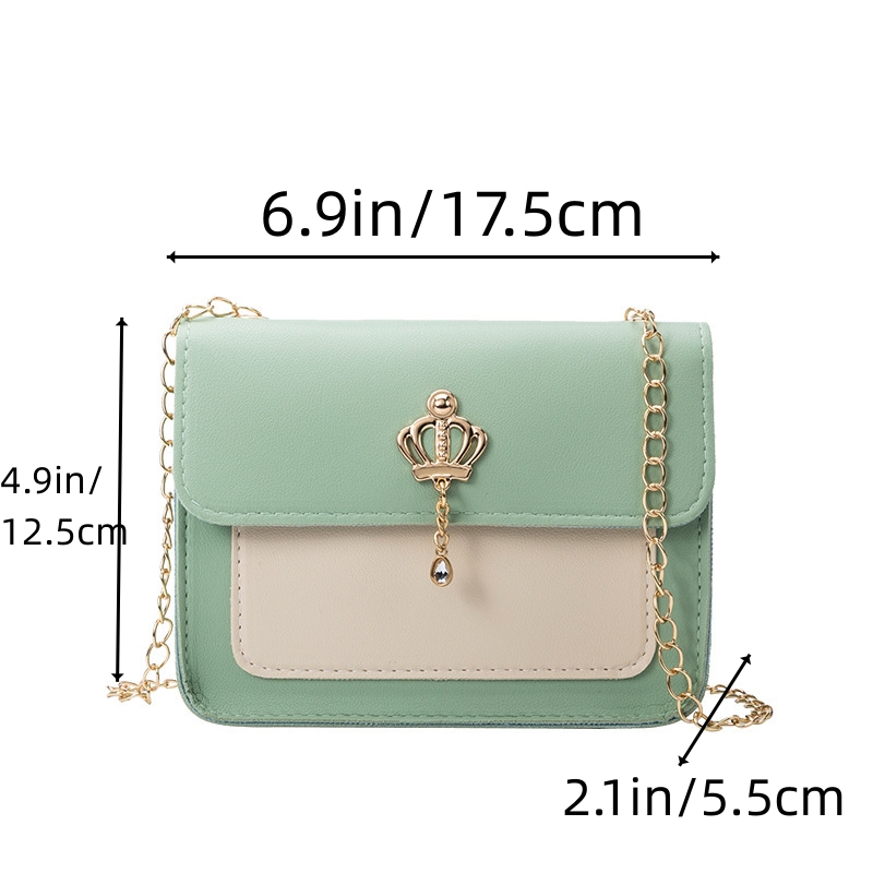 Chevron Detail Chain Square Bag, Minimalist Flap Shoulder Bag, Fashion Crossbody  Purse For Women - Temu