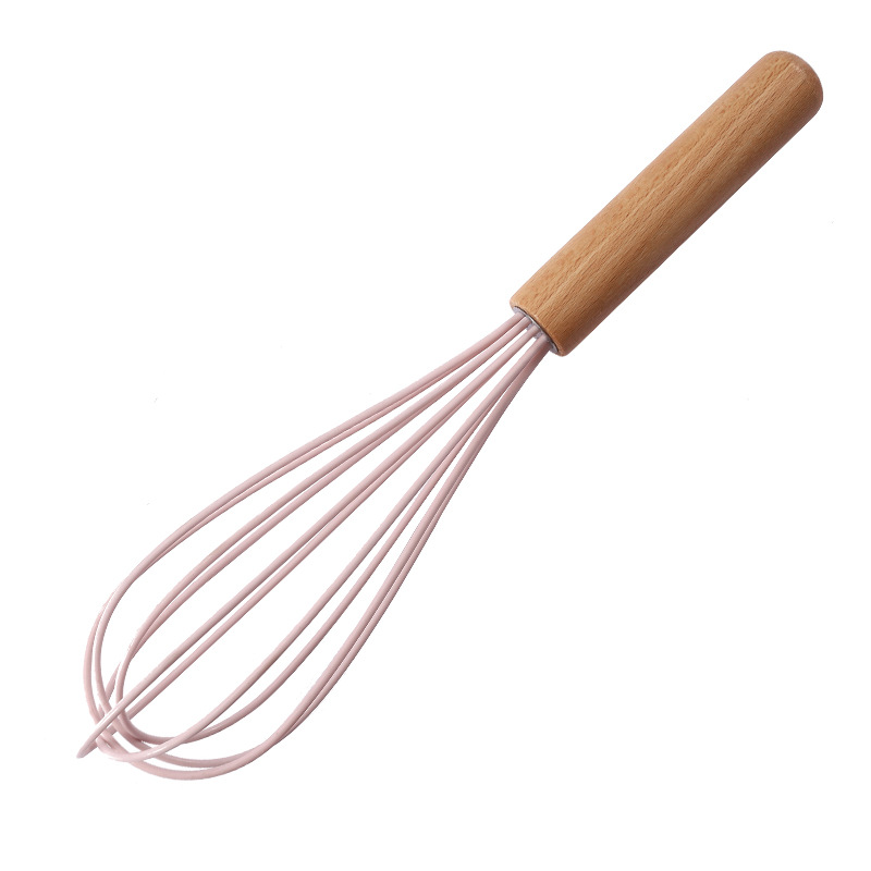 Silicone Whisk With Wooden Handle Hand held Egg Beater - Temu