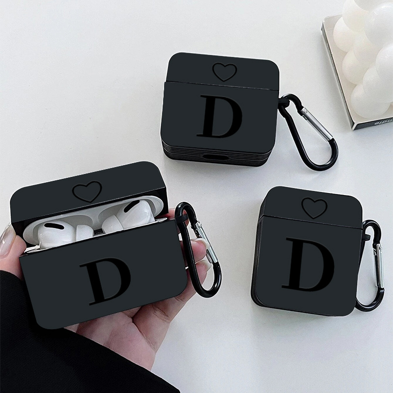 Letter D & Heart Graphic Earphone Case For Airpods1/2, Airpods3