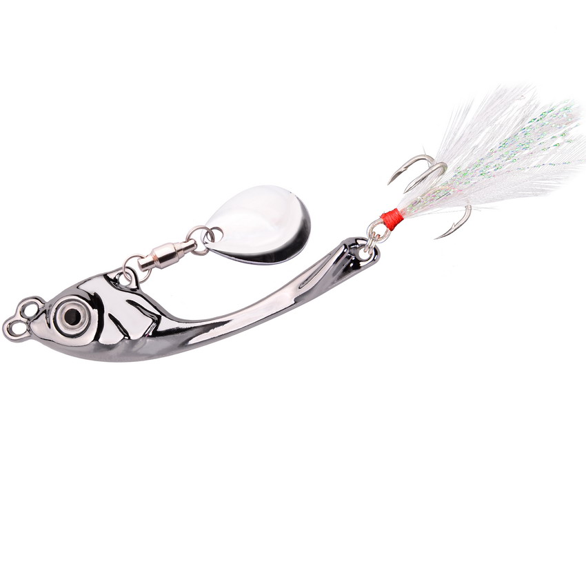 Metal Spinner Lure Vib Tail Long Cast Bait Spoon For Bass Trout
