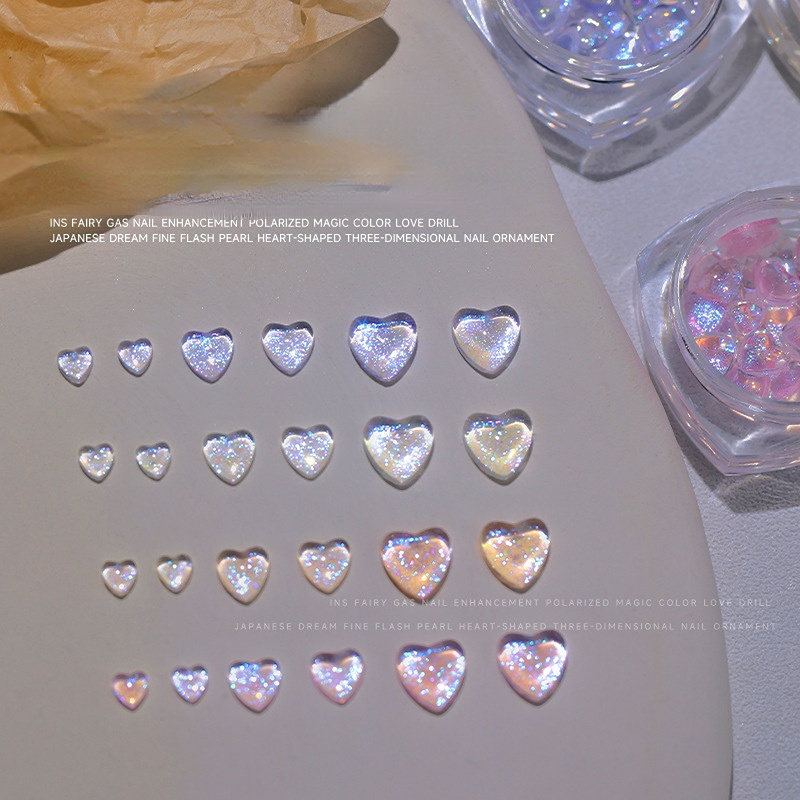 Love Heart Shaped Crystal Nail Art 3D Rhinestones Sticker Manicure Decor  Tool