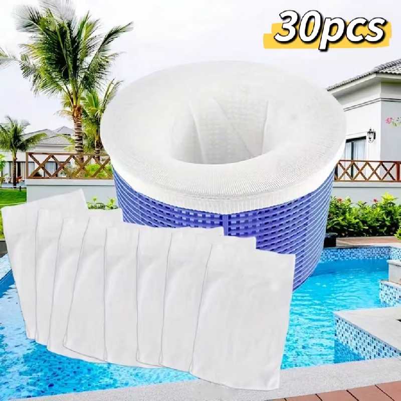 Calcetines de malla ultrafina para piscina, medias elásticas reutilizables  con filtro, suministros para piscina, 30 piezas - AliExpress