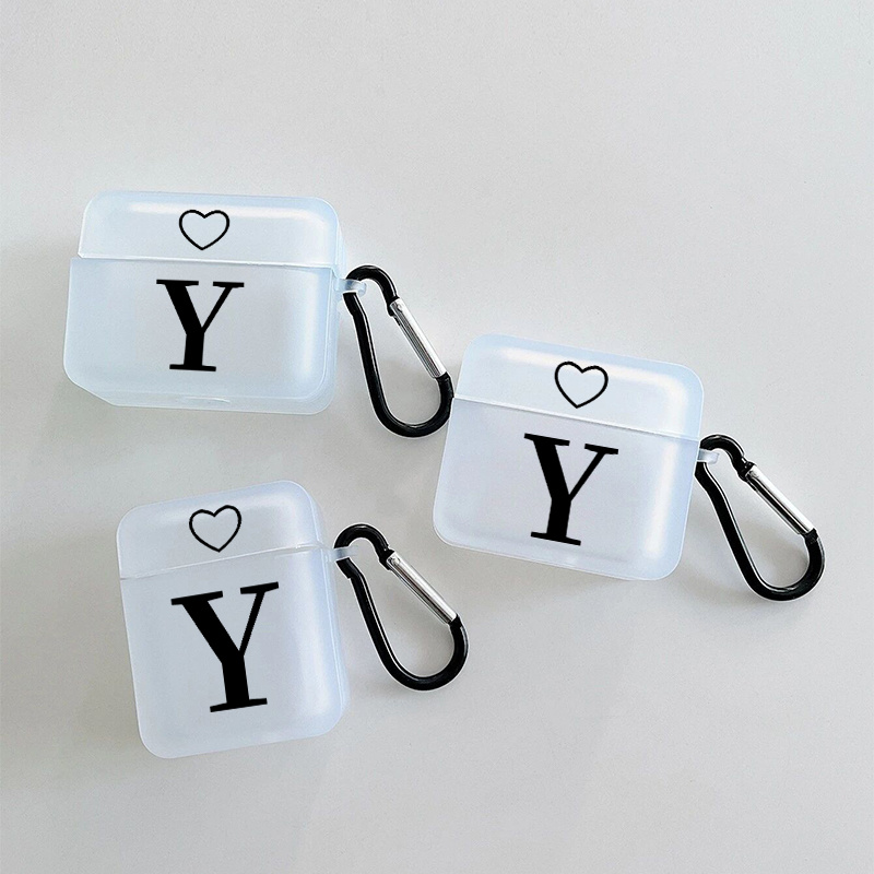 Letter Y Heart Graphic Printed Headphone Case For Airpods1 2