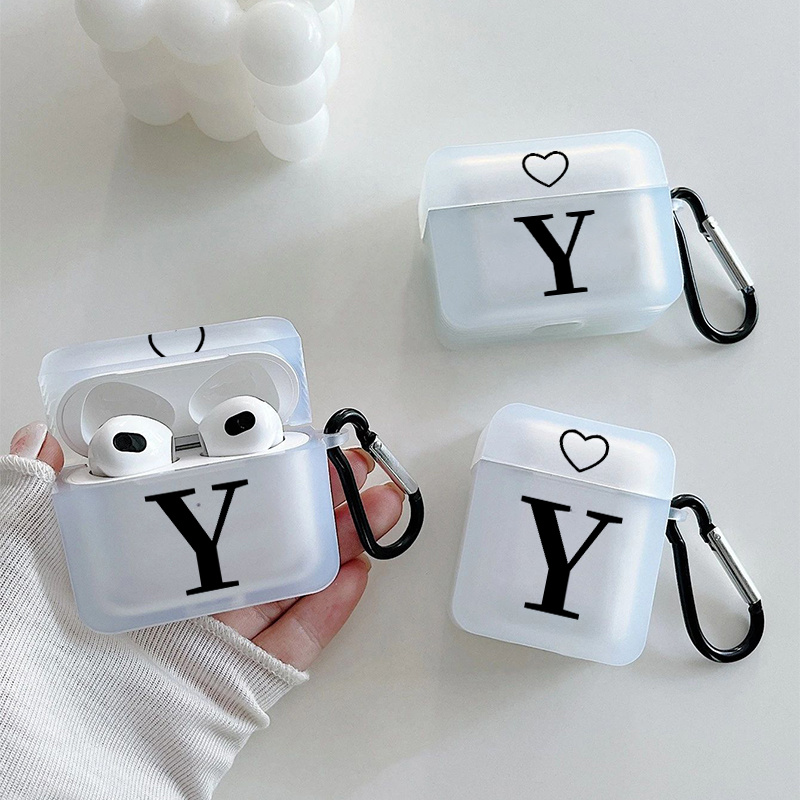 Letter Y Heart Graphic Printed Headphone Case For Airpods1 2