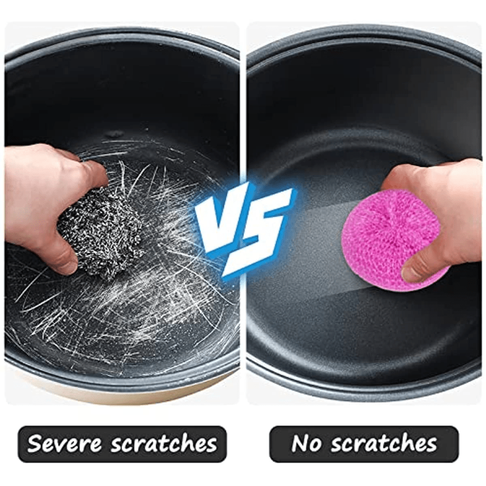 Plastic Dish Scrubbers for Dishes Plastic Pot Round Scrubber Scouring Pad  Nylon Dish Scrubber, Mesh Scouring Dish Pads Non Scratch Scrubbers (Rainbow