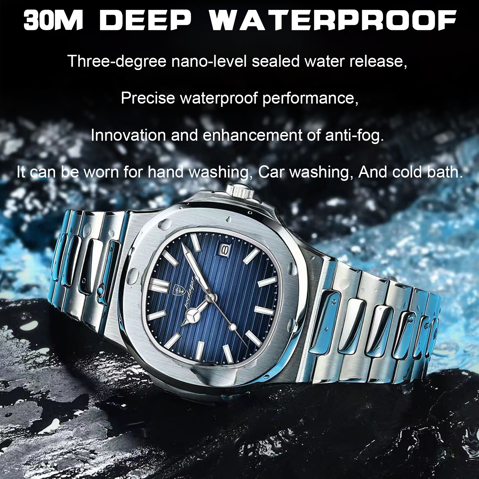 2023 Top Brand Watch Men Stainless Steel Business Date Clock Waterproof  Luminous Watches Mens Luxury Sport Quartz Wrist Watch