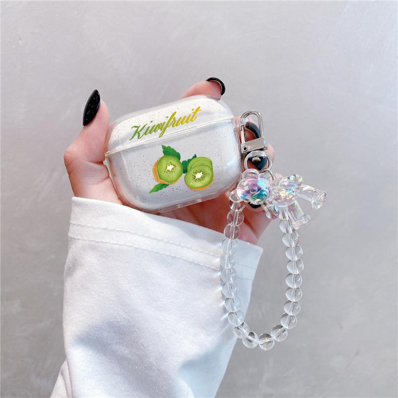 Custodia Per Auricolari Grafica Kiwi Fruit E Custodia Per Orsetto A  Gradiente Con Ornamenti A Perline Per AirPods1/2, AirPods3, Pro, Pro (2a  Generazione), Regalo Per Compleanno, Fidanzata, Fidanzato, Amico O Te  Stesso