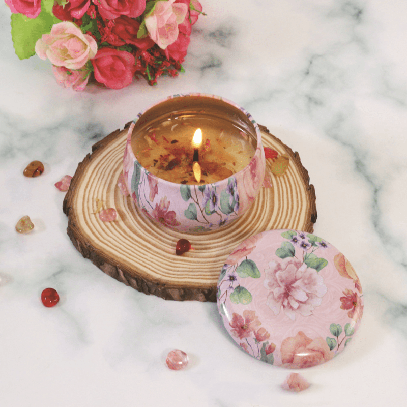 Handmade Soy Candles With Dried Flowers Scented Ceramic Mug - Temu