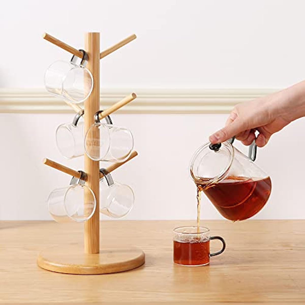 Soporte para taza de café, encimera de taza, árbol de taza en forma de hoja  para mostrador, soporte para taza de té de café para encimera, accesorio