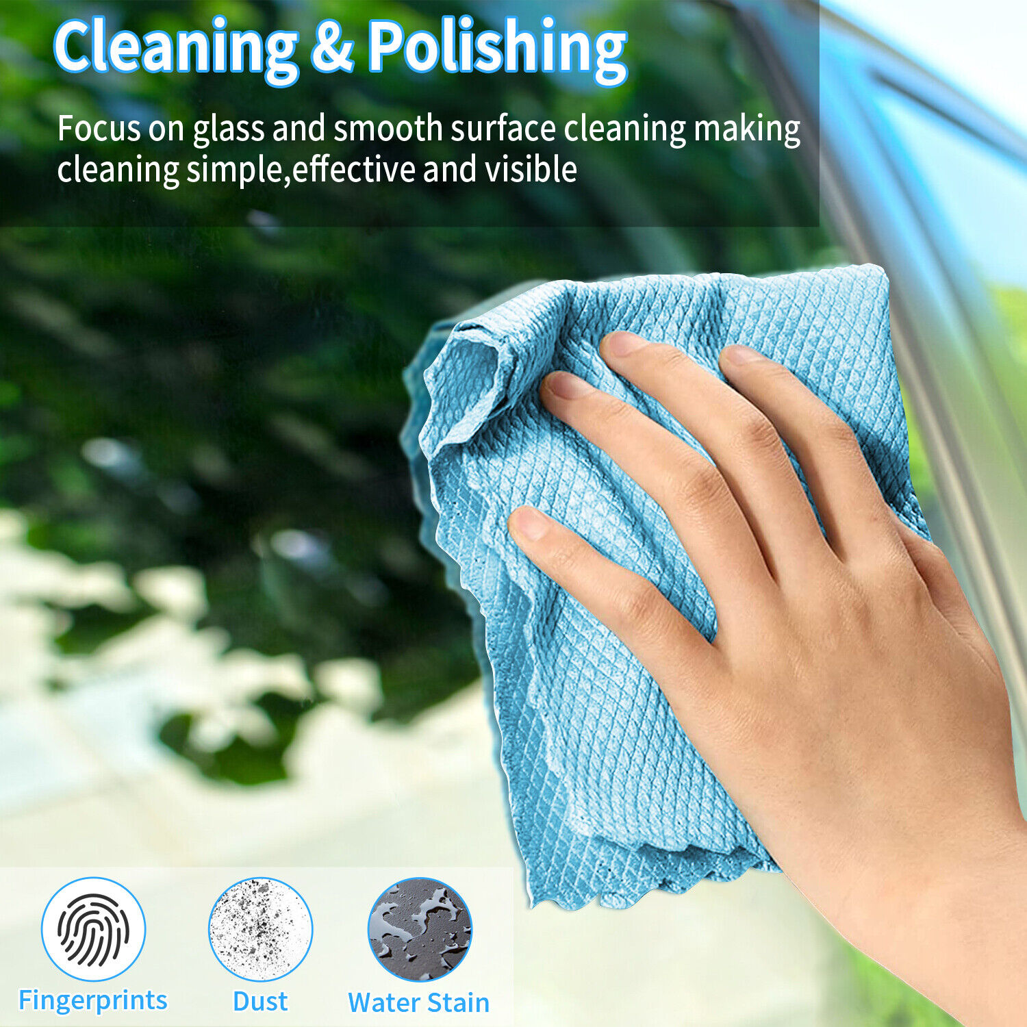 Microfiber Cleaning Cloth Towel Rag For Detailing Waxing Car Wash Polishing  6Pcs