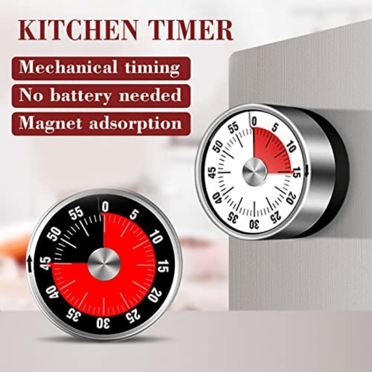 Timer Kitchen Timer For Office Productivity Magnetic Visual - Temu