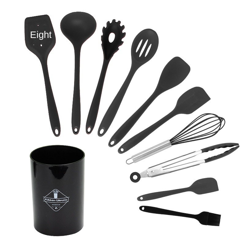 Black Utensil Set, 11 Piece Kitchen Utensil Set