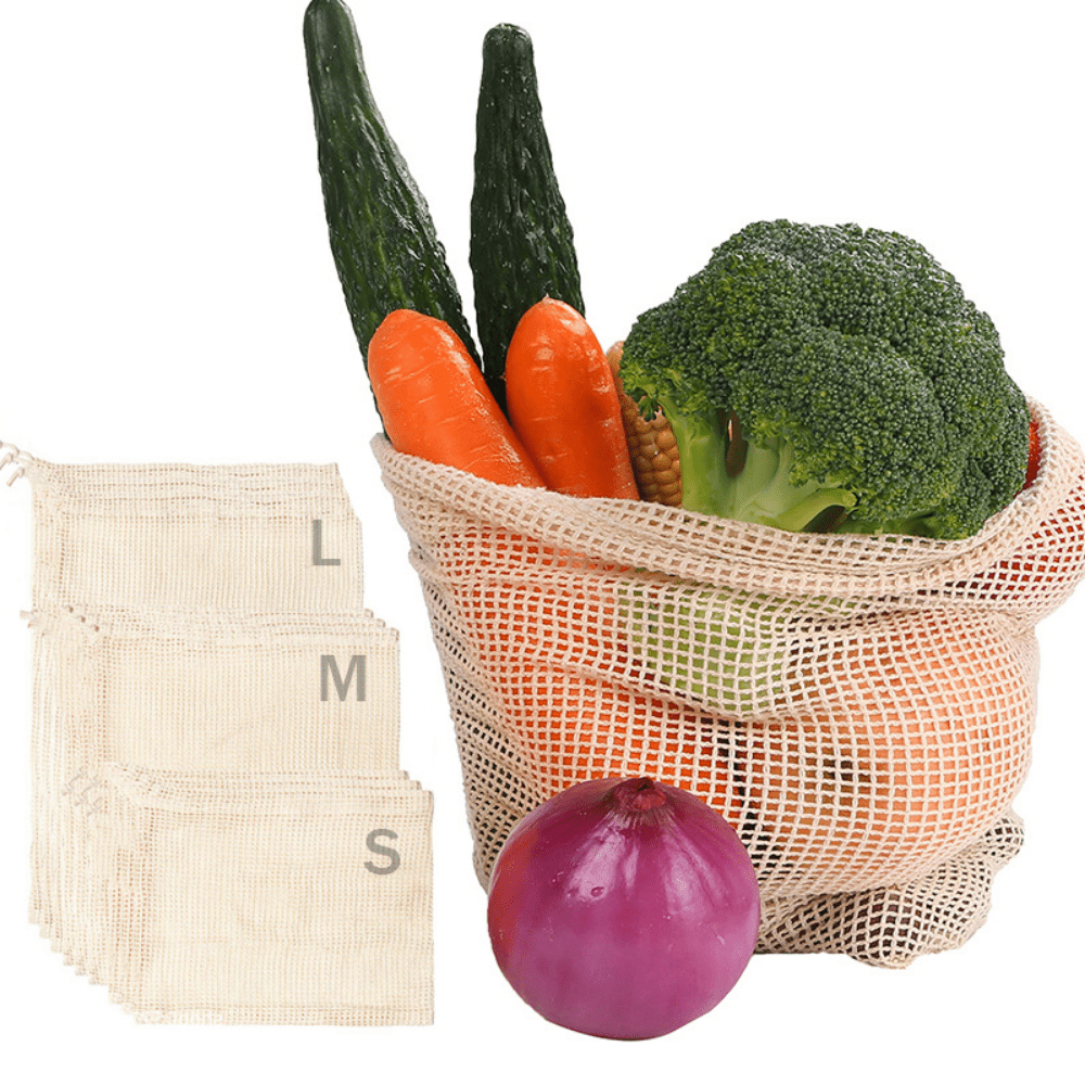 1pc reusable mesh vegetable bags   produce storage and gifting drawstring design for   and organization details 0