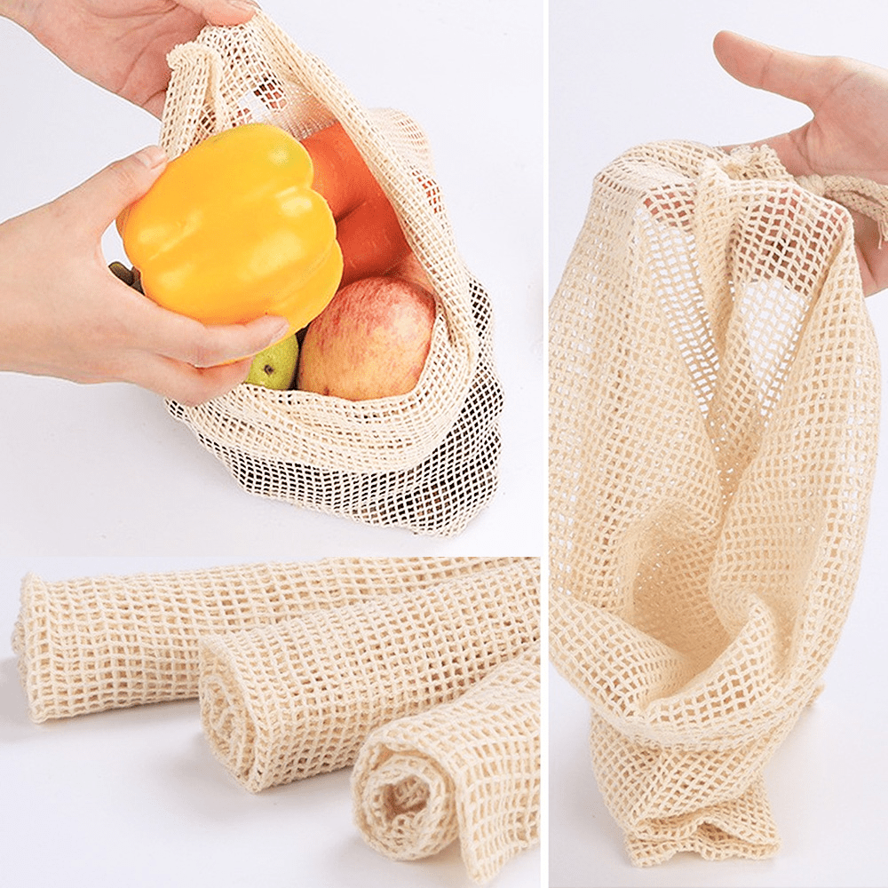 1pc reusable mesh vegetable bags   produce storage and gifting drawstring design for   and organization details 1