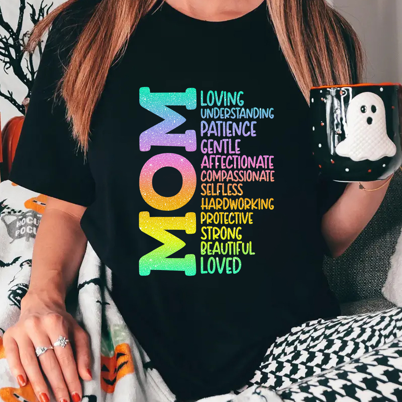 

Plus Size Mother's Day Casual T-shirt, Women's Plus Slogan Print Short Sleeve Round Neck Slight Stretch T-shirt