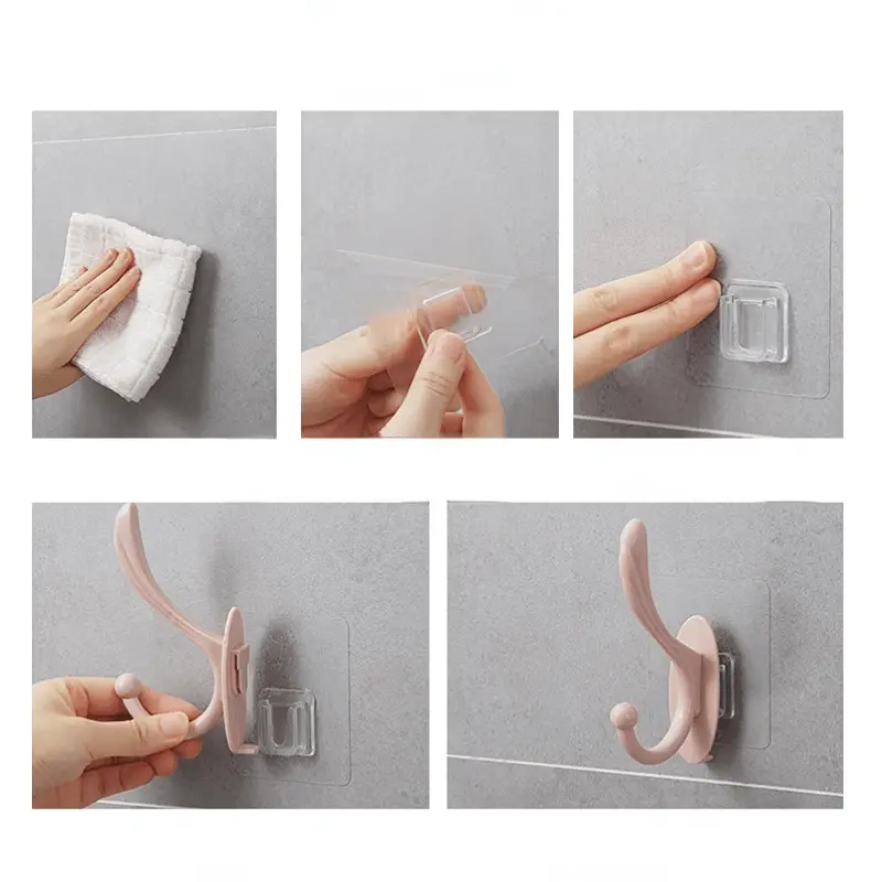 Plastic Self Adhesive Wall Hooks Nail free Clothes Hooks - Temu