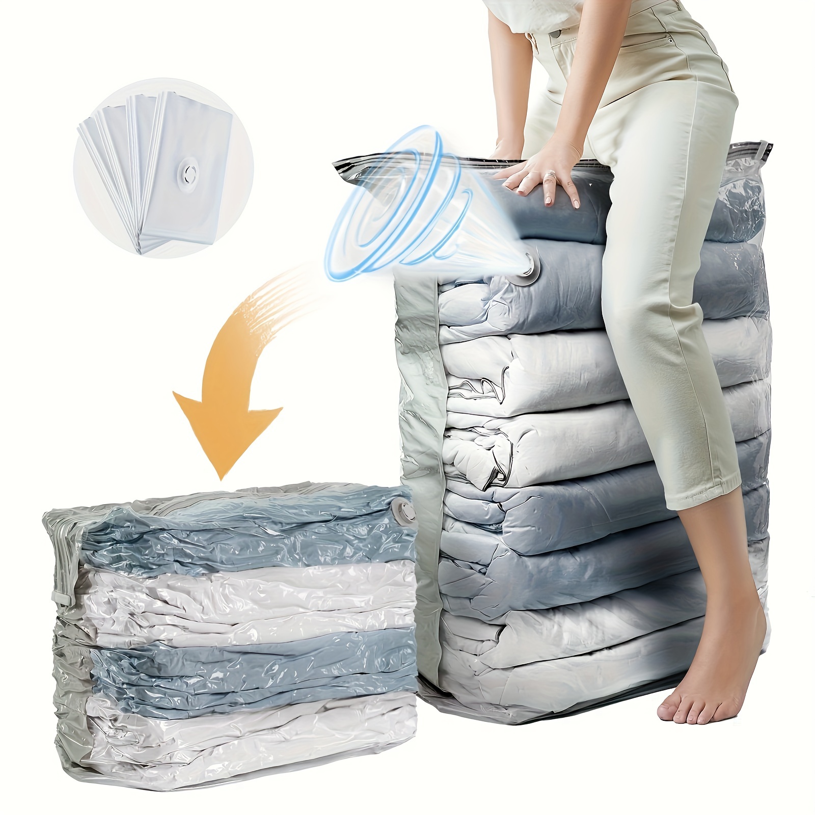 Vacuum Storage Compression Bag, Quilt Clothes Storage Bag, Space Saving  Holder For Blanket, Bedding, Comforters - Temu