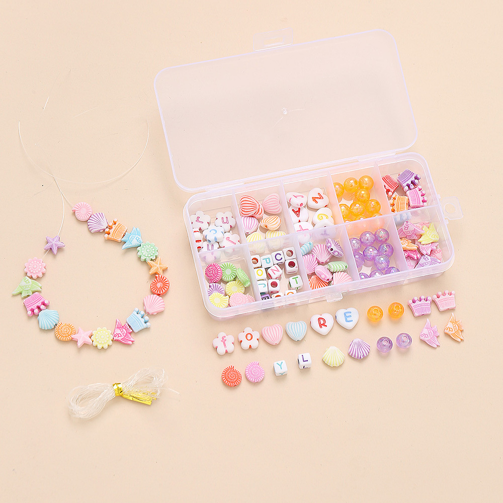 Acrylic Charm Necklace Kit - DIY Kawaii Kandi Rainbow Necklace