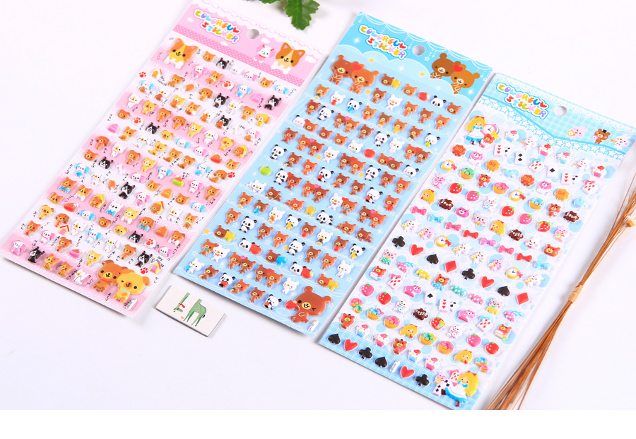 Cute Small Animal Small Particle Foam Stickers Cartoon Three - Temu