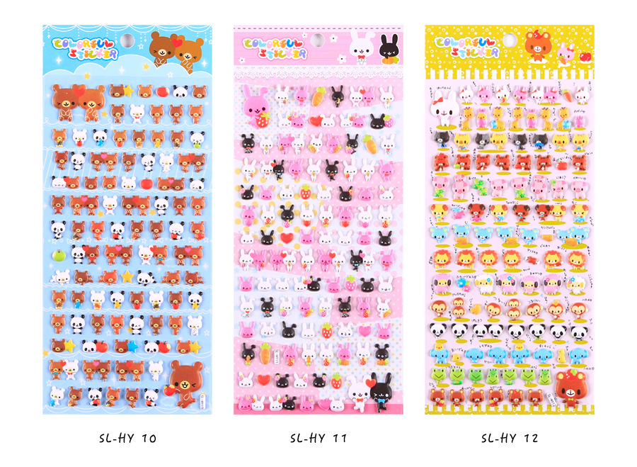 Cute Small Animal Small Particle Foam Stickers Cartoon Three - Temu