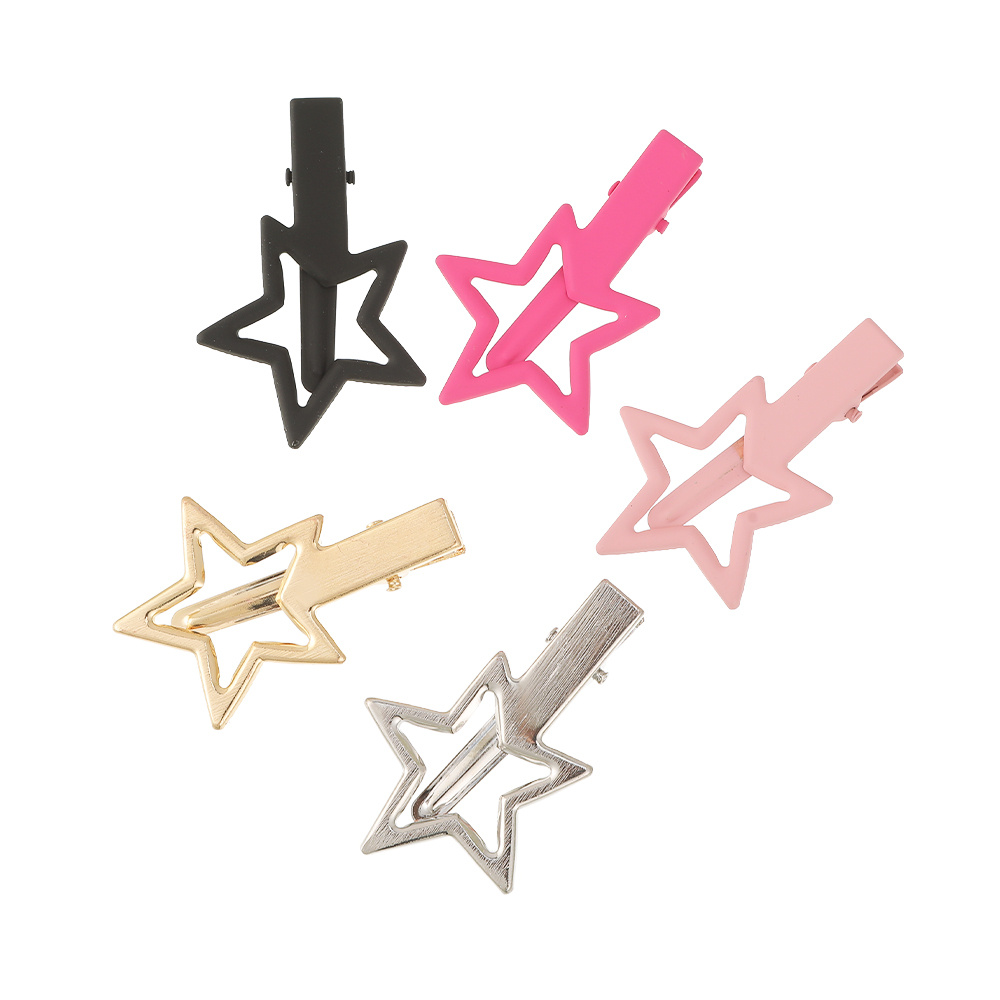 2pcs Y2K Style Solid Color Star Hair Clip, Hair Pin, Hair Barrette Women Alloy Hairstyle Decoration Barrette Hair Accessories, Christmas Gifts,Temu