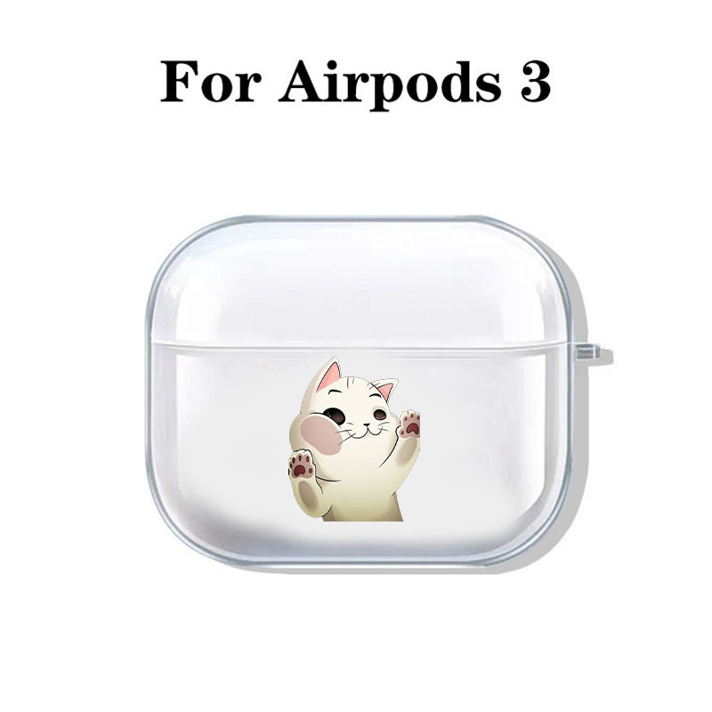 Cute Funny Cartoon Cat Transparent Earphone Case For 1 2 3 Pro Wireless  Headphone Cover For Air Pods 3 Covers Earpods Case - Temu Belgium