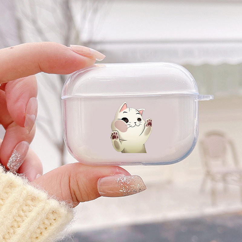 Cute Funny Cartoon Cat Transparent Earphone Case For 1 2 3 Pro Wireless  Headphone Cover For Air Pods 3 Covers Earpods Case - Temu Germany