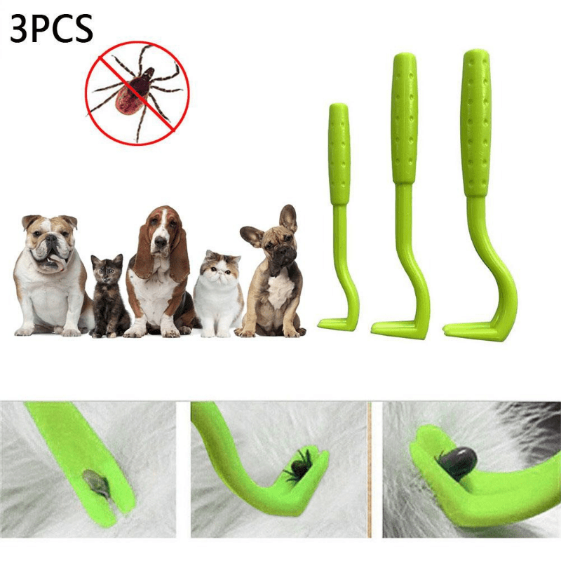 Maiding New 3pcs Pet Flea Remover Tool Plastic Scratching Hook Remover Pet Cat Dog Grooming Supplies Tick Removal Tool Tweezers Comb Other