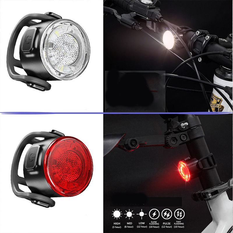 Conjunto de luces para bicicleta recargables por USB, impermeables