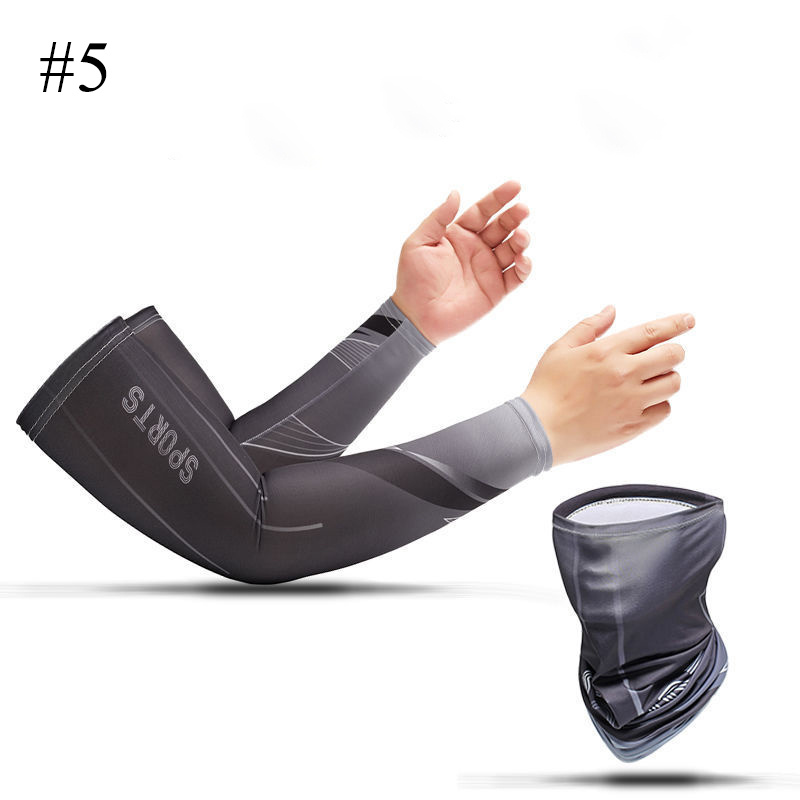 Men's Cooling Face Scarf Set - Sun Protection, Arm Sleeves, Gloves