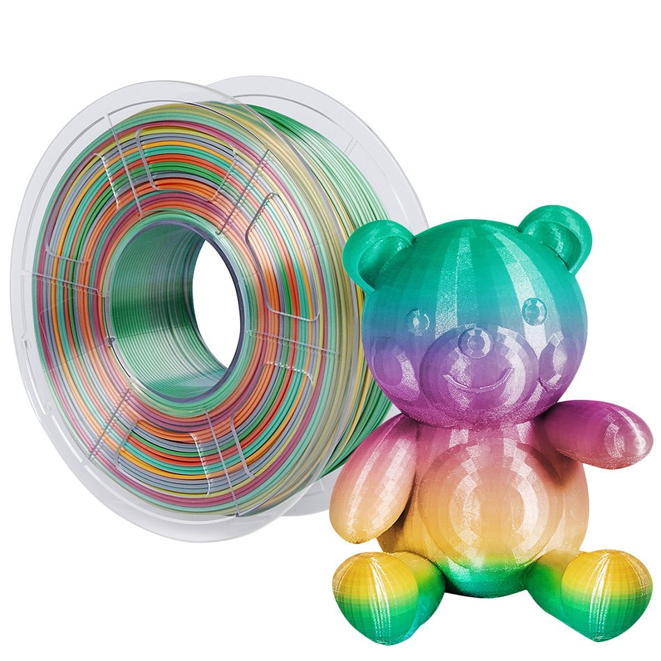  LPAG Filamento de impresión 3D Rainbow PLA de 0.069 in,  filamento PLA multicolor, precisión dimensional +/- 0.001 in, filamento 3D  para impresora 3D y bolígrafo 3D, 1 carrete de material de