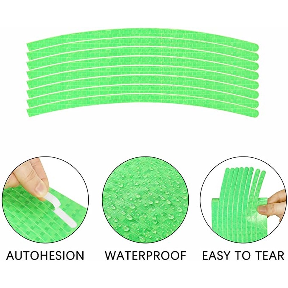 Rouleau autocollant vert phosphorescent pour la sécurité à vélo