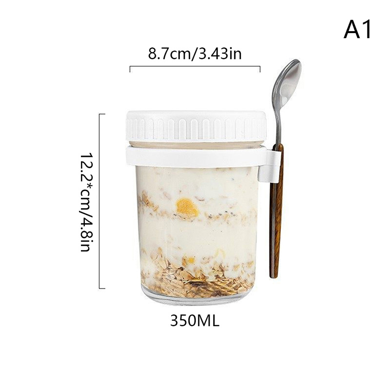 Kitchen Overnight Oats Jars Oatmeal Glass Jars Breakfast Cup with