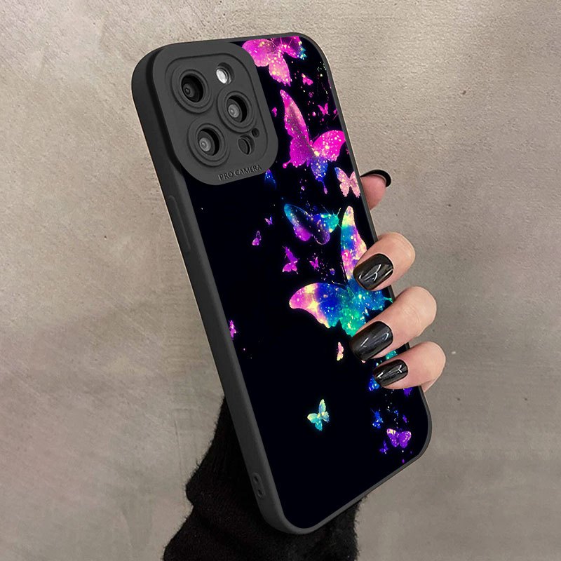 

Colorful Dream Butterfly Graphic Pattern Silicone Phone Case For Iphone 15, 14, 13, 12, 11 Pro Max, Xs Max, X, Xr, 8, 7, 6, 6s Mini, Plus