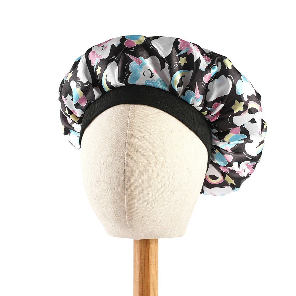 Afro Unicorn Reversible Satin Lined Sleeping Cap - Girls Printed Salon  Bonnet Style Hat for Kids + Tweens, Sleep Cap