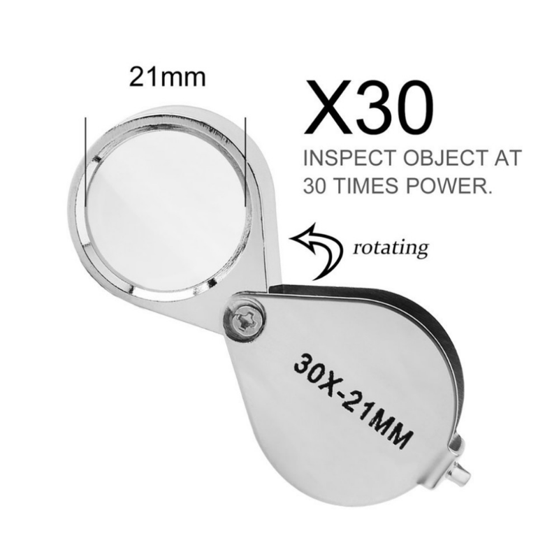 Portable Folding and M 30X Illuminated Jeweler Eye Loupe Jewelry Loupe  Loop, Ideal for Laboratory Inspection