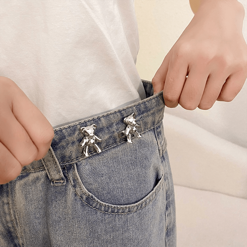 1pc Cute Bear Shaped Pant Waistband Tightener And Fixer, Soft Waist Clip  For Pants, Daily Use
