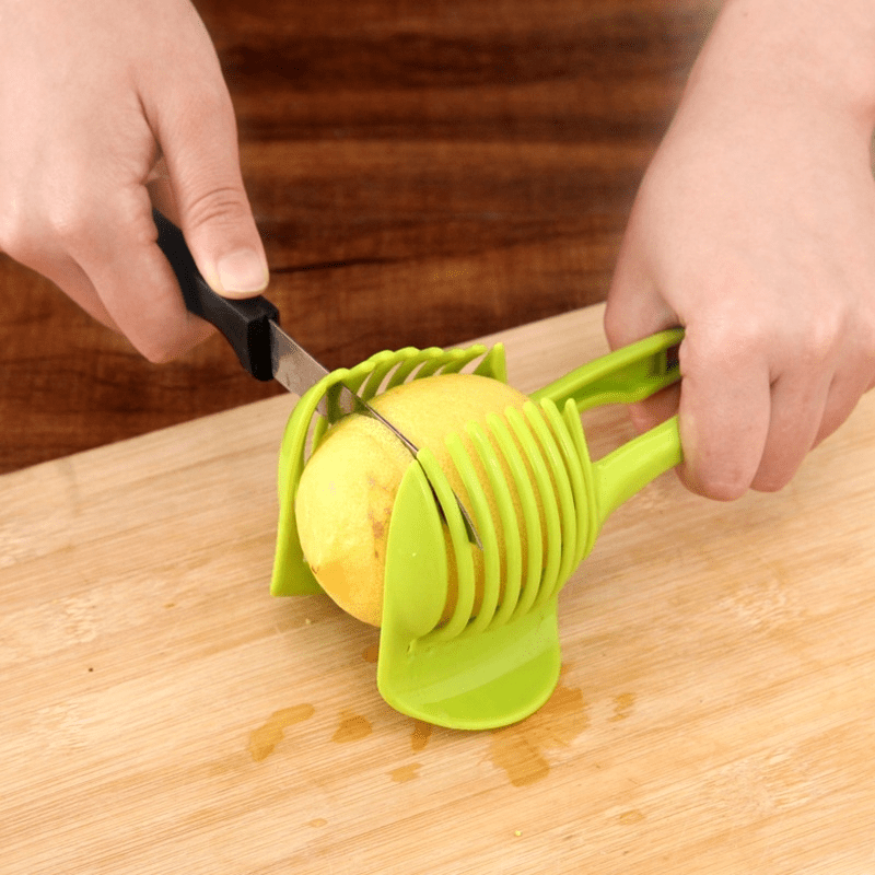 Onion Holder Slicer, Stainless Steel Tomato Lemon Potato Vegetable Holder  Slicer, Cutter Tool For Kitchen - Temu