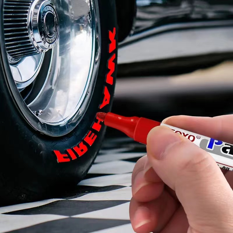 1pc Waterproof Car Wheel Tire Paint Pen - Permanent Marker for Oily Marks, Graffiti, and Touch-Ups! Tire Paint Pen For Auto Repair Shops