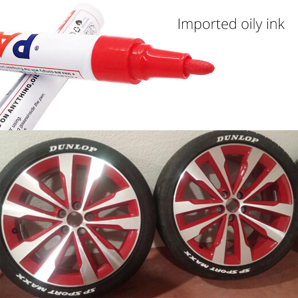 1pc Waterproof Car Wheel Tire Paint Pen - Permanent Marker for Oily Marks, Graffiti, and Touch-Ups! Tire Paint Pen For Auto Repair Shops