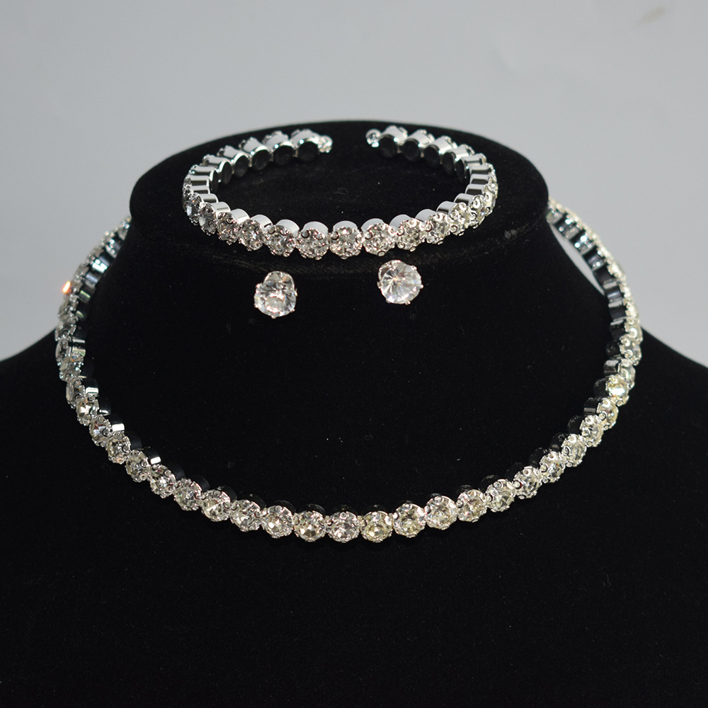 TEMU Conjunto De Joyería De Zirconia Brillante Y Para Mujeres - Incluye Collar, Pendientes Y Pulsera , Perfecto Para El Glamour Diario