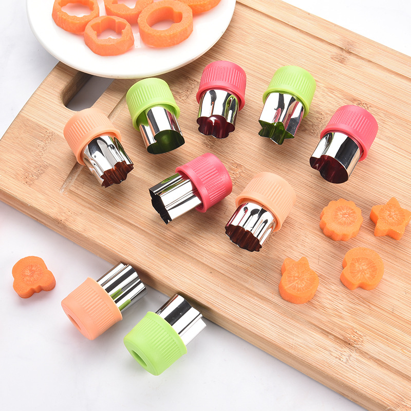 3pcs colorful stainless steel fruit vegetable cutter set with       snacks   cookie mold with fancy printing capabilities details 2