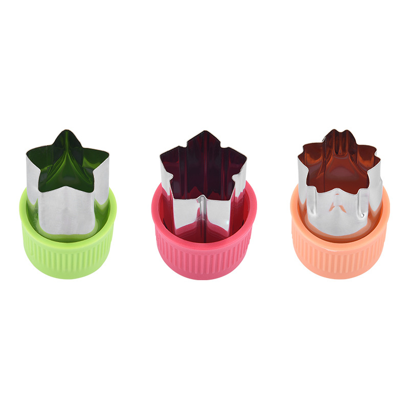 3pcs colorful stainless steel fruit vegetable cutter set with       snacks   cookie mold with fancy printing capabilities details 6